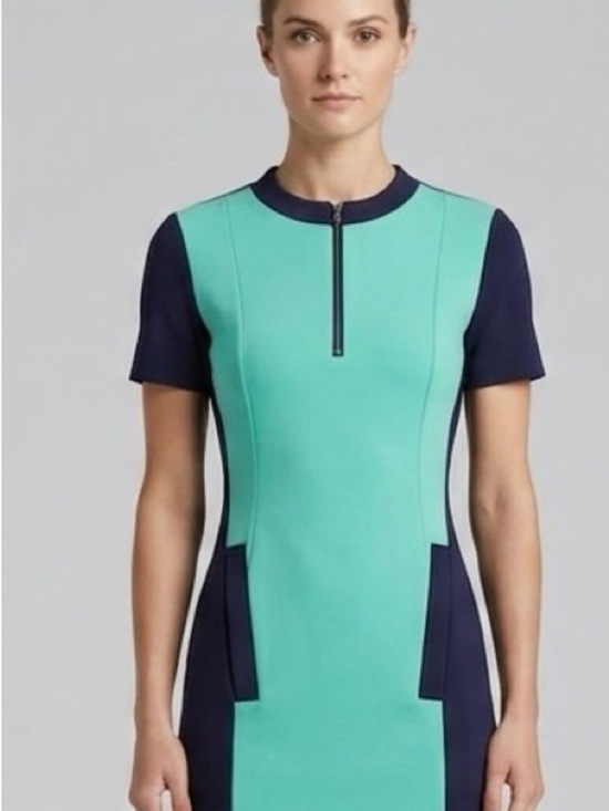 Kenneth Cole Dresses & Skirts - Kenneth Cole Reaction Teal Navy mini dress Sz s Preppy Office Old money